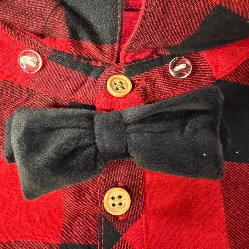 Tommy Bahama Baby Long Sleeve Flannel Bodysuit - 24Mo - Red/Black Plaid - Picture 5 of 9